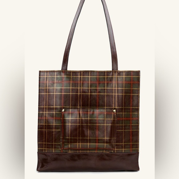 PATRICIA NASH Handbag Toscano Tote Autumn Plaid Leaf Logo Tote Bag AUTHENTIC - Picture 4 of 13